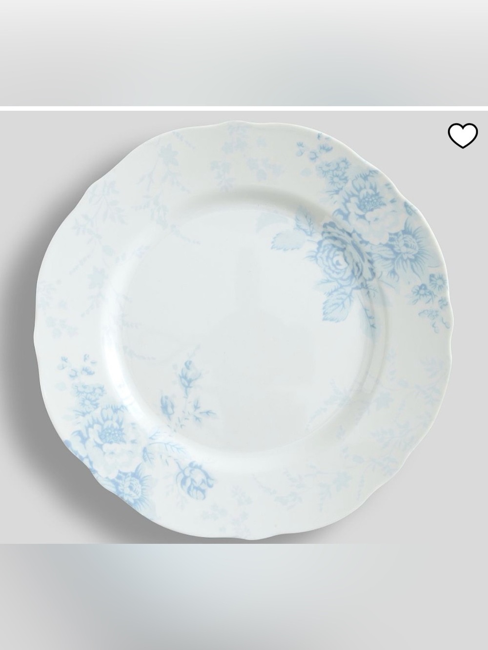 LoveShackFancy Pottery Barn Blue Rose Melamine Dinner Plates - Set of 4